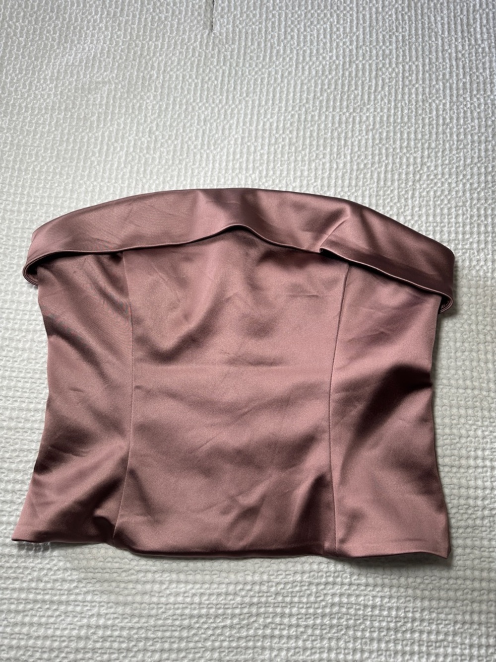 Aritzia Satin Strapless Crop Top in Dusty Rose